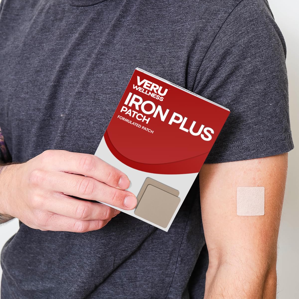 Patch de Veru Wellness appliqué sur la peau