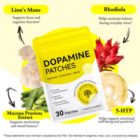 Patch Dopamine WELOSUER avec étiquette et détails d'ingrédients
