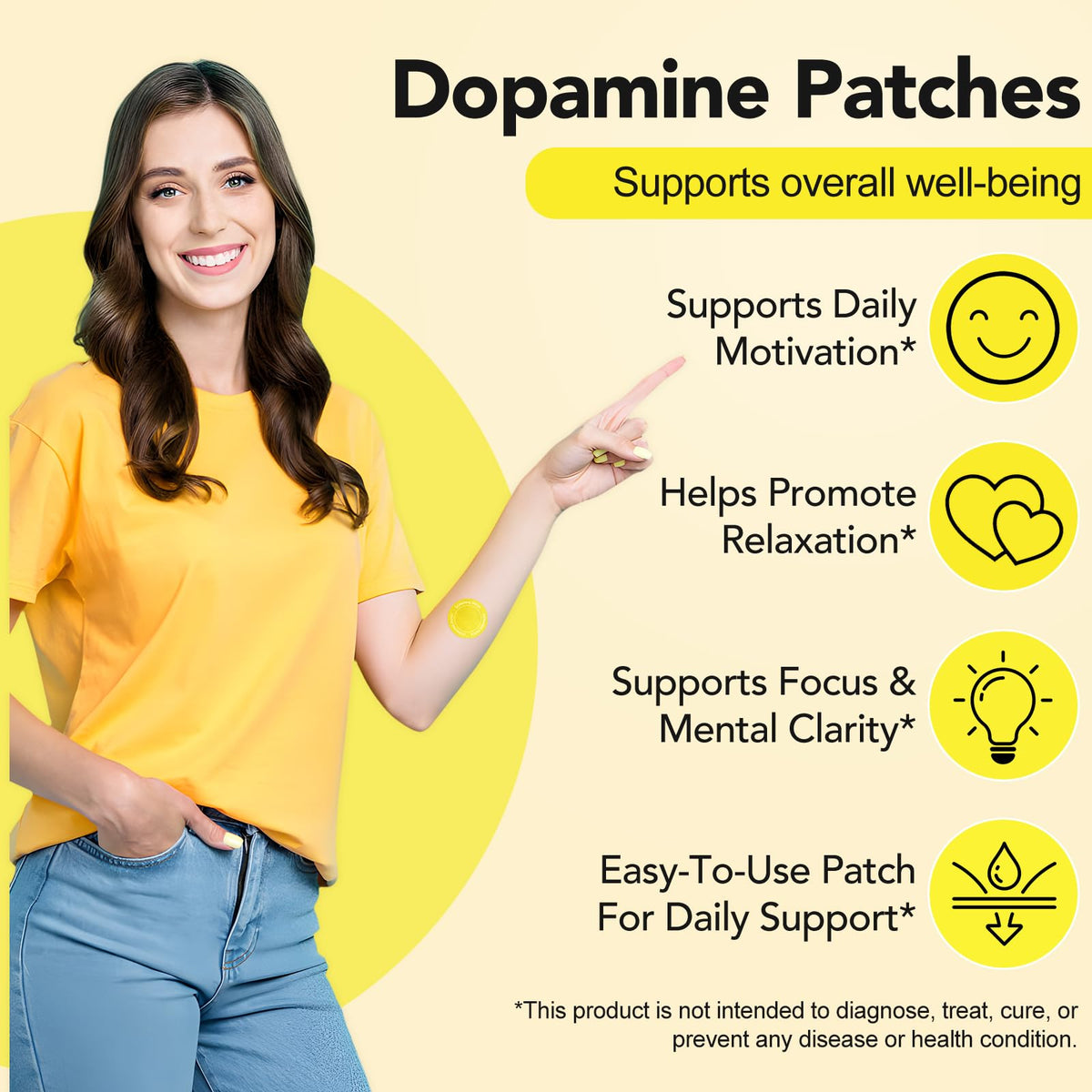 Patch Dopamine ZBQIEX sur peau propre et sèche