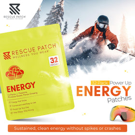 Patch énergétique Rescue Patch sur une main, prêt à être appliqué