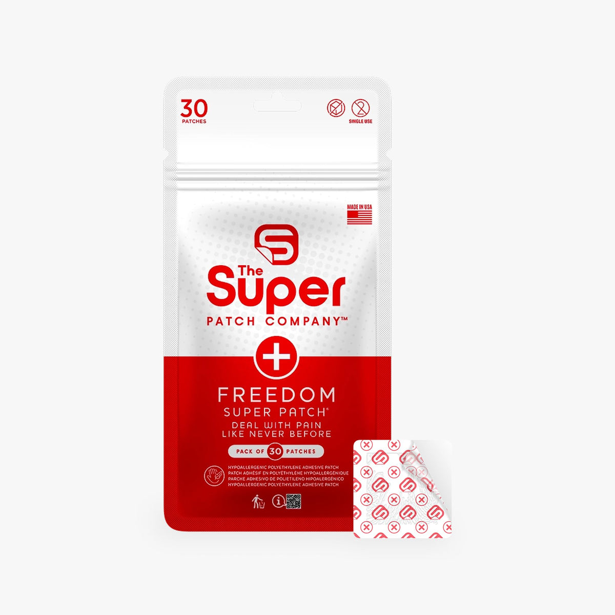 Patch Freedom de The Super Patch Company, devant et arrière