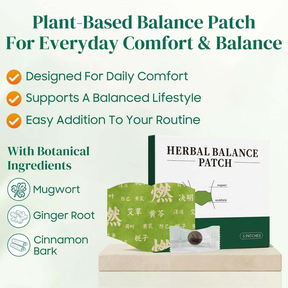 Patch Herbal Balance 5 pièces en utilisation quotidienne