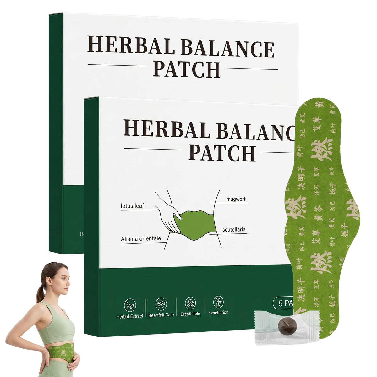 Patch Herbal Balance 5 pièces vue avant avec emballage