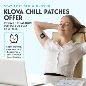 Patch Klova Chill sur une table avec des éléments naturels