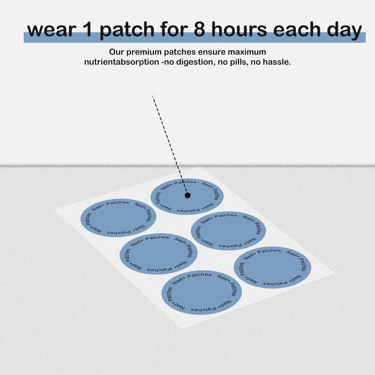 Patch NAD+ FUTHRI appliqué sur la peau