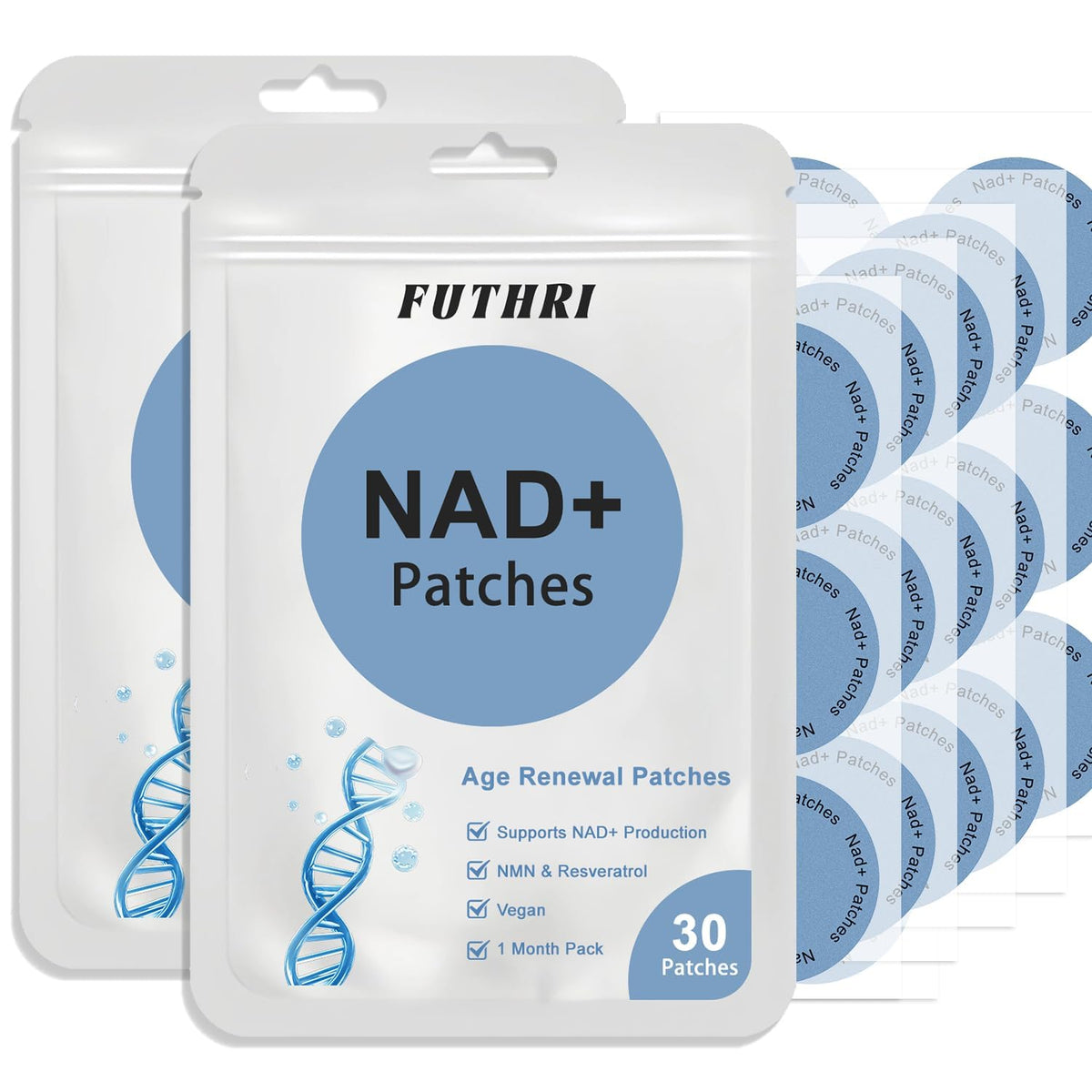 Patch NAD+ FUTHRI vegan 60 unités en emballage