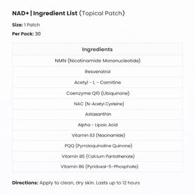 Patch NAD+ The Patch Remedy, présentation du produit