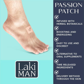 Patch Passion Laki Naturals appliqué sur la peau, montrant sa discrétion