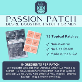 Patch Passion Laki Naturals dans une trousse de voyage, idéal pour voyager