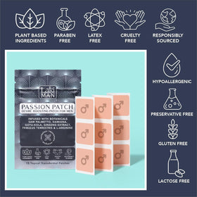 Patch Passion pour Hommes Laki Naturals, mise en avant des ingrédients naturels