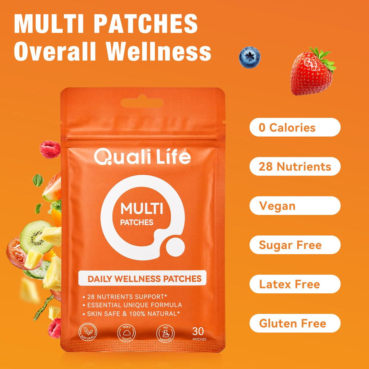 Patch QualiLife Multi Plus, aperçu des nutriments sur le patch