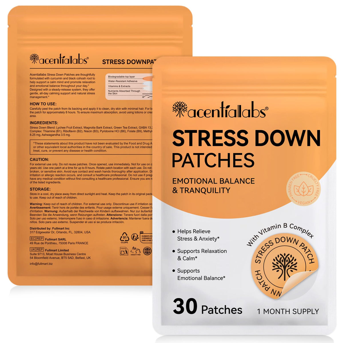 Patches Anti-Stress sur peau propre et sèche