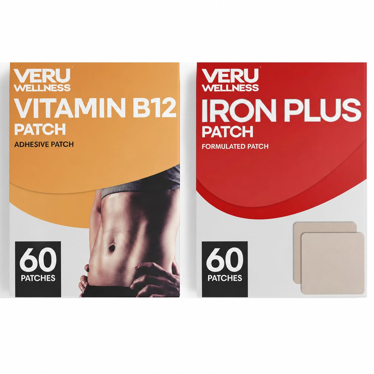 Patches B12 et Fer de Veru Wellness, 120 patches en paquet