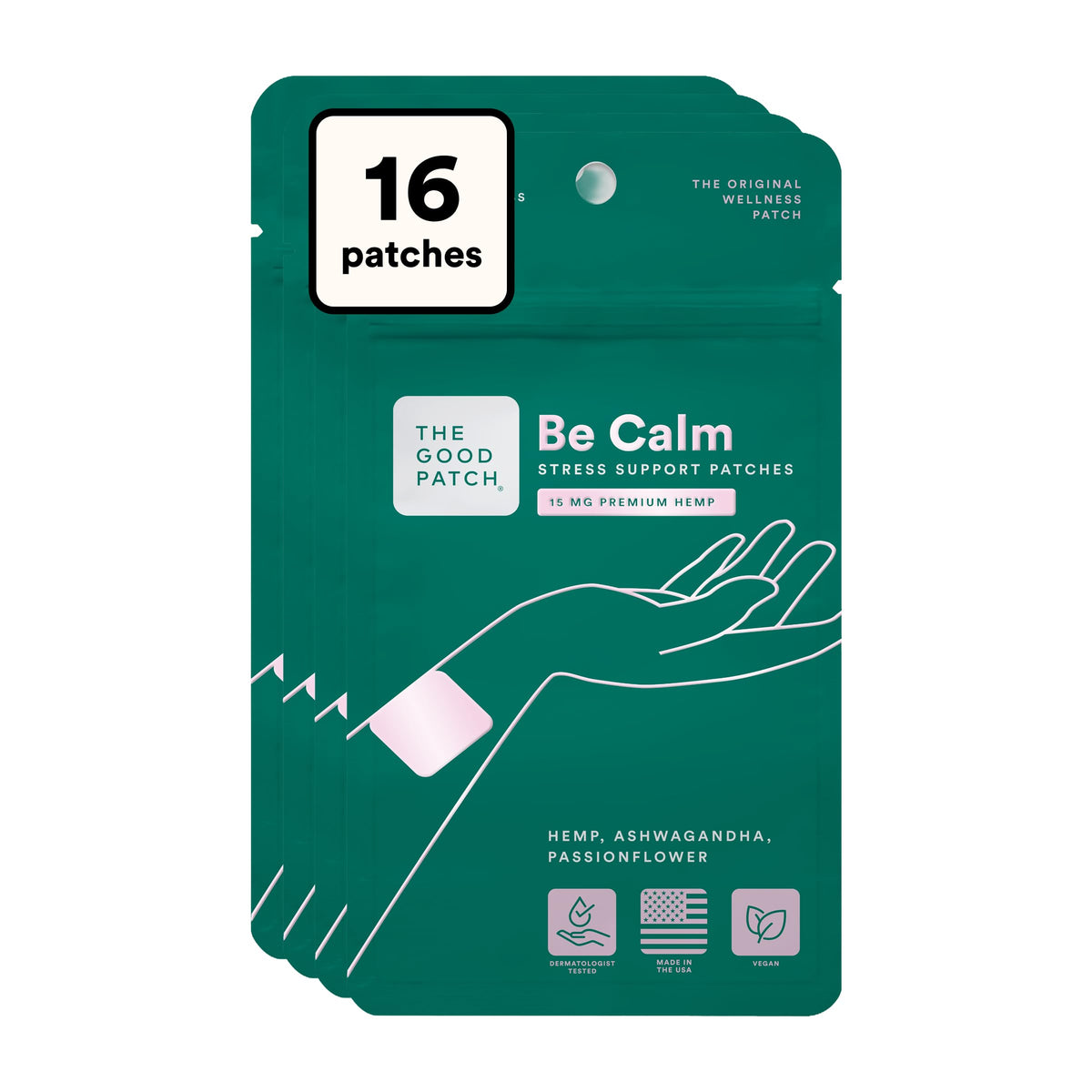 Patches Be Calm de The Good Patch, boîte avec 16 patches