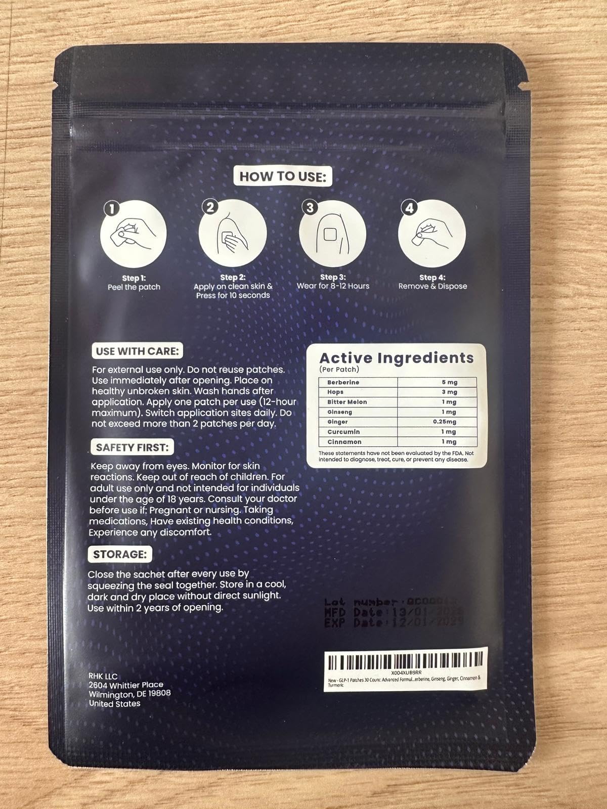 Patches CELVON en utilisation sur une main