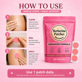 Patches de Berbérine Metamex sur une main appliquée