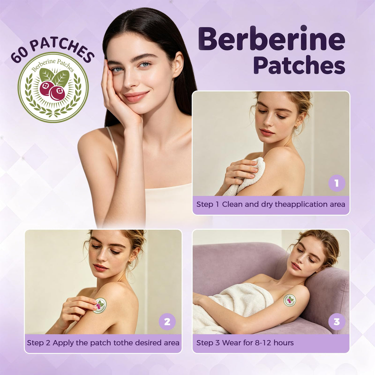 Patches de berbérine Platicat avec des éléments de nature