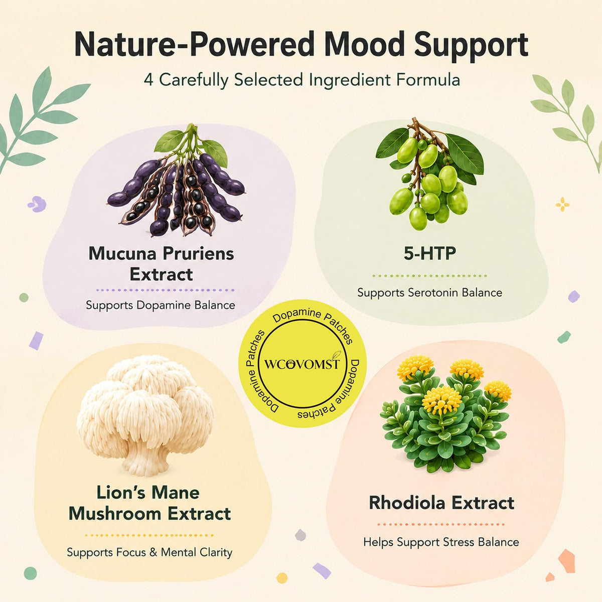 Patches de dopamine WCOVOMST application sur la peau