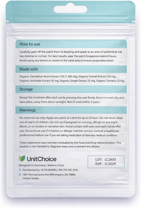 Patches de racine de pissenlit avec description des bienfaits