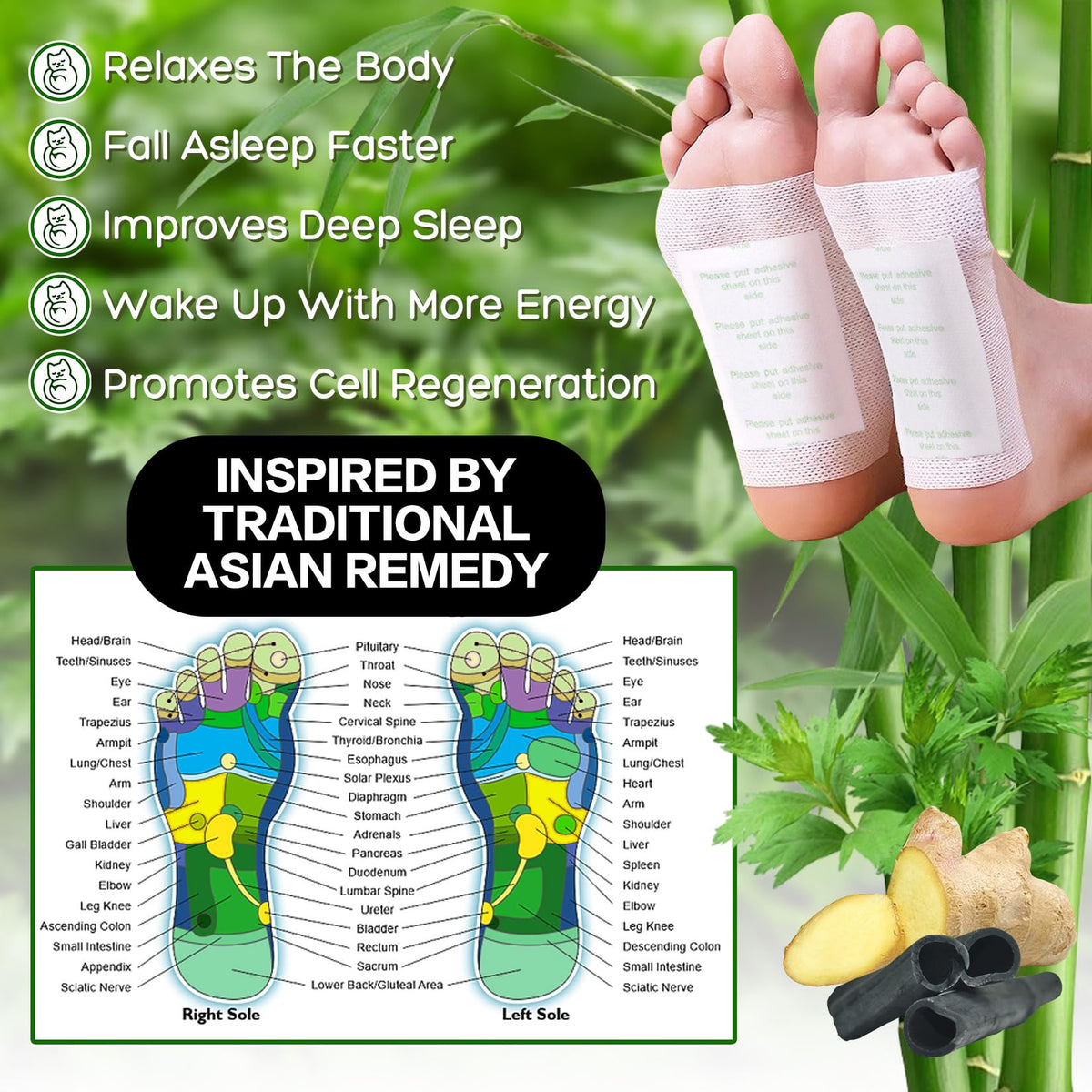 Patches de santé pour pieds xiweioo avec poudre de gingembre