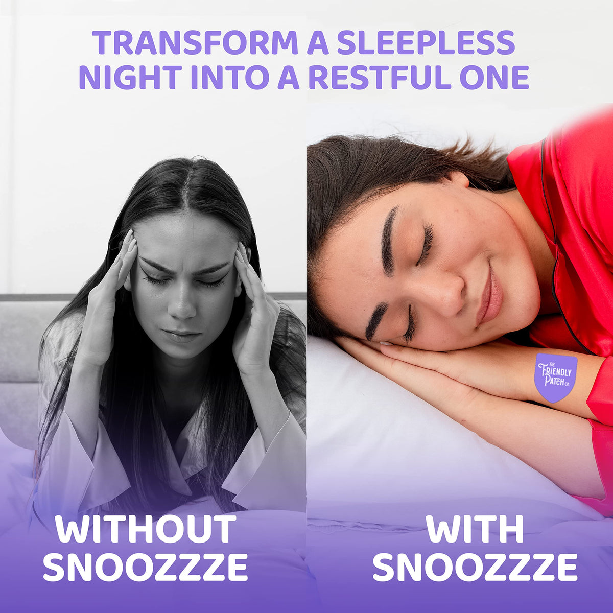 Patches de sommeil appliqués sur la peau