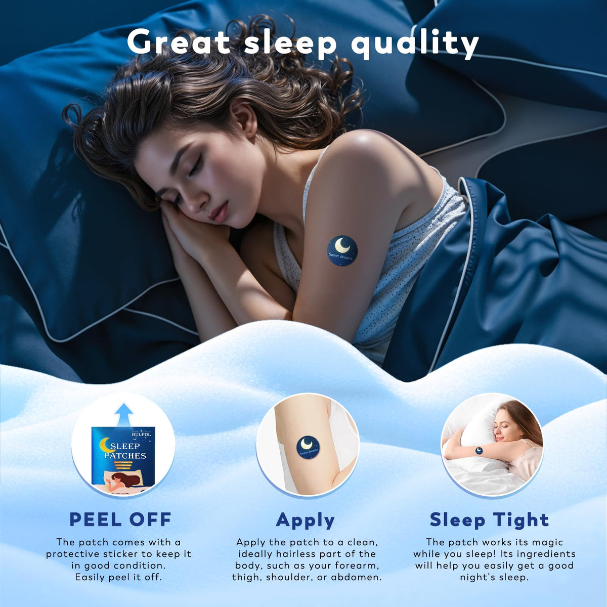 Patches de sommeil BULPOL - application sur le bras