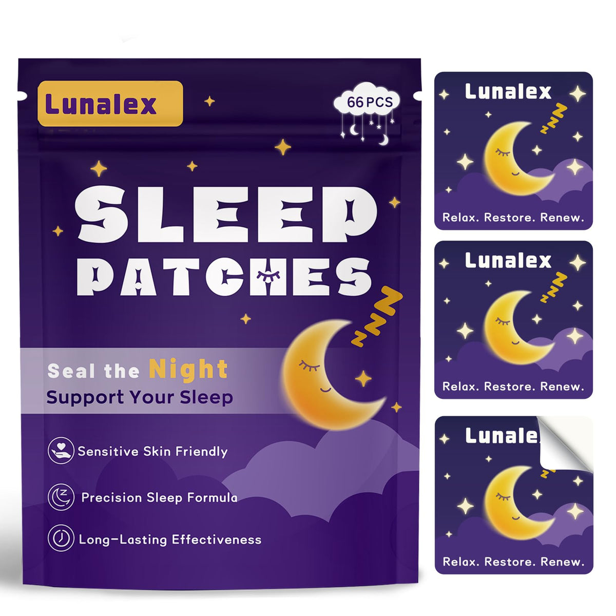 Patches de sommeil Lunalex 66ct en boîte