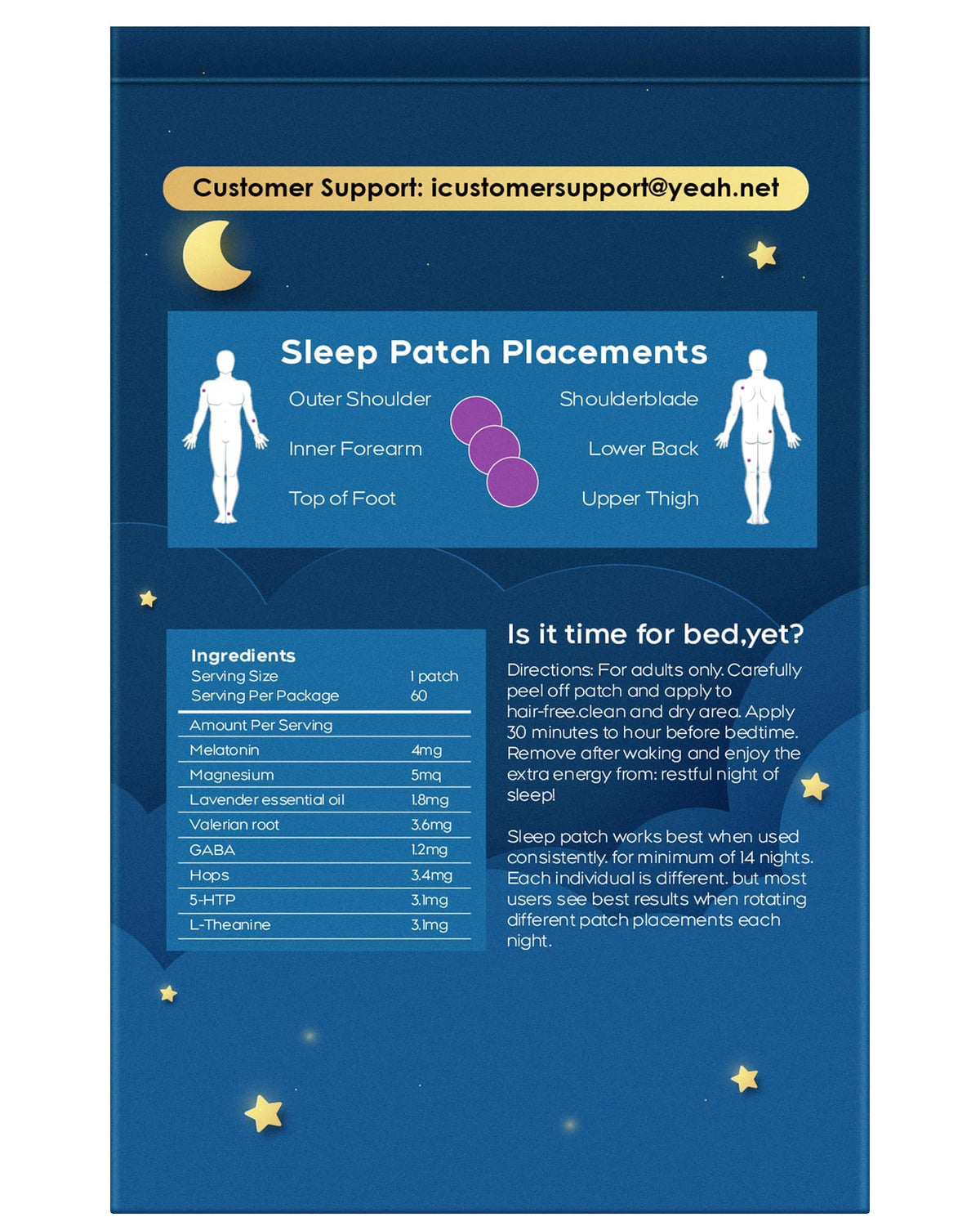 Patches de sommeil RAAYAM, packaging et contenu
