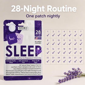 Patches de sommeil ZOVIRA, mise en situation sur une table de nuit