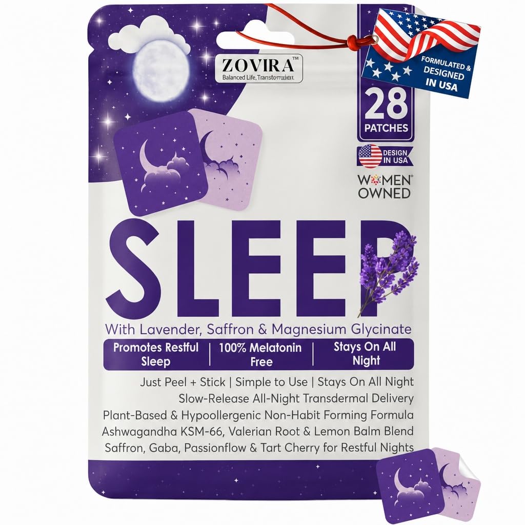 Patches de sommeil ZOVIRA, vue de face, emballage avec 28 patches