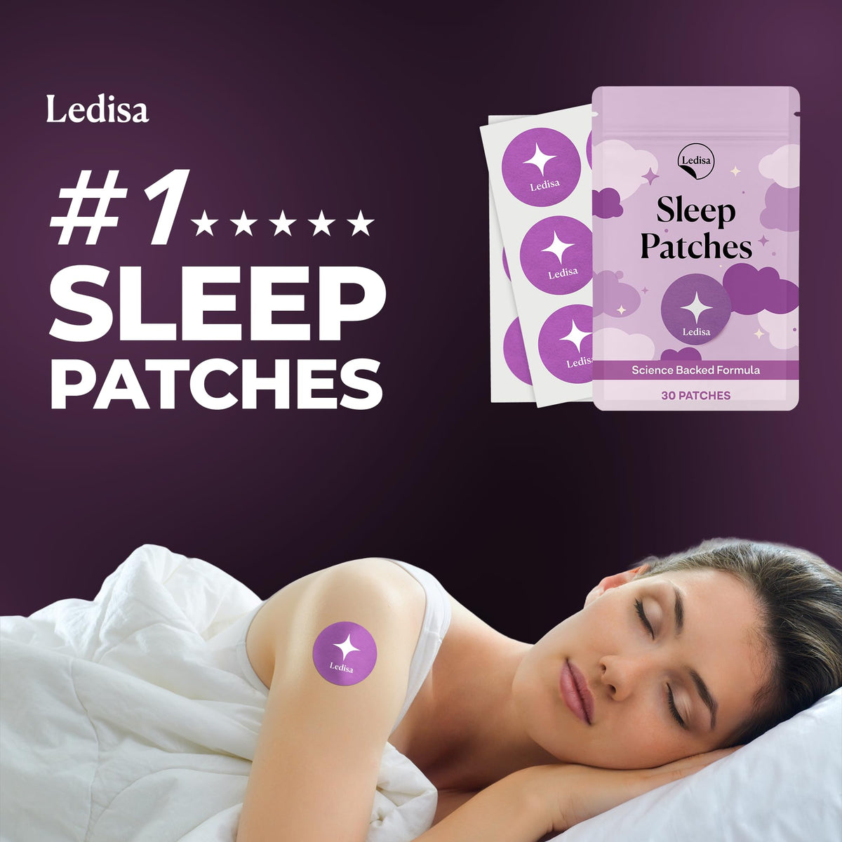 Patches Ledisa sur un fond neutre, présentation du produit
