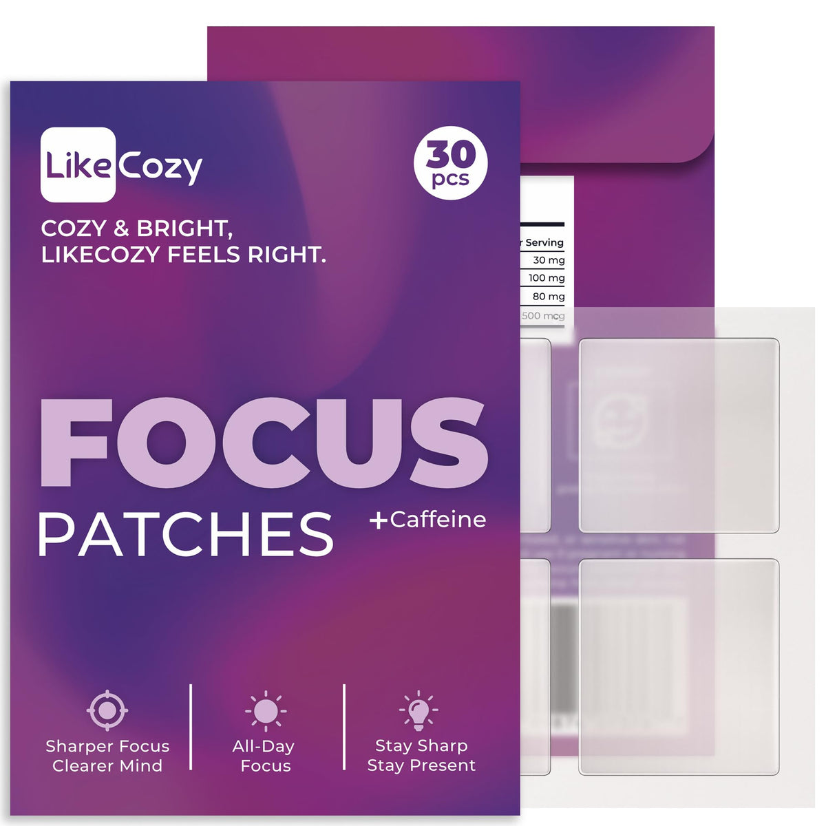Patches LIKECOZY Focus en boîte, 30 unités