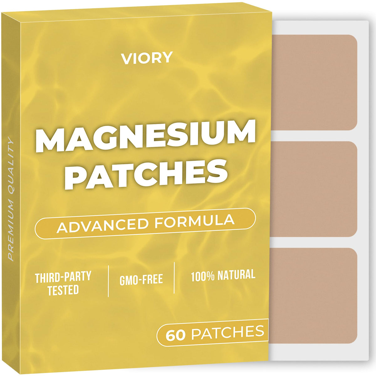 Patches magnésium VIORY 60 unités vue avant avec emballage