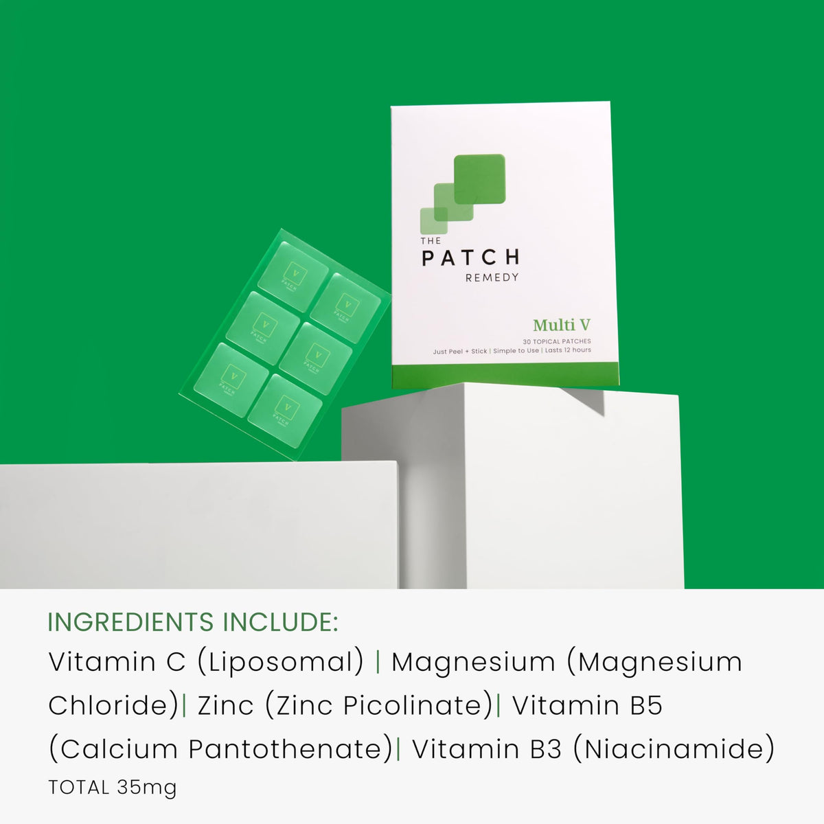 Patches multivitamines The Patch Remedy en situation d'utilisation