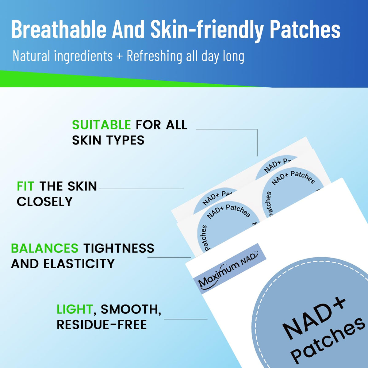 Patches NAD+ Juebingy application sur peau