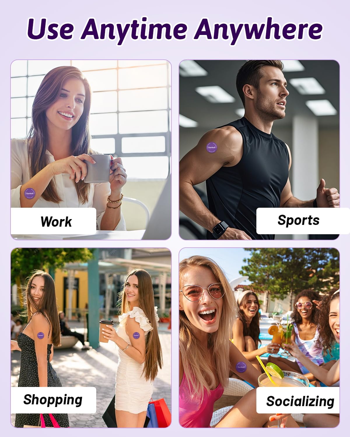 Patches NAD+ Sankell, application sur la peau pendant le sport