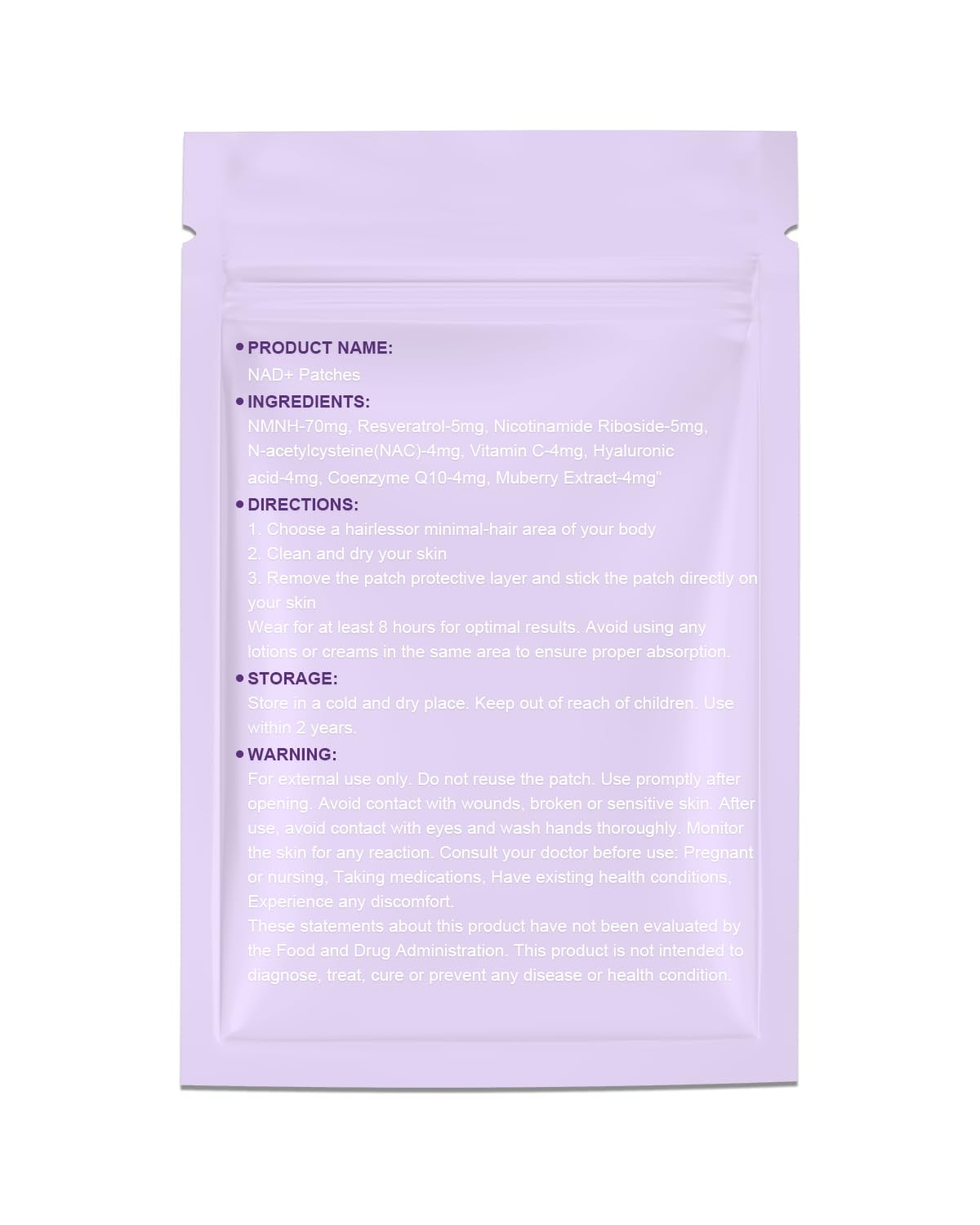 Patches NAD+ Sankell, présentation accompagnée d'autres produits de bien-être