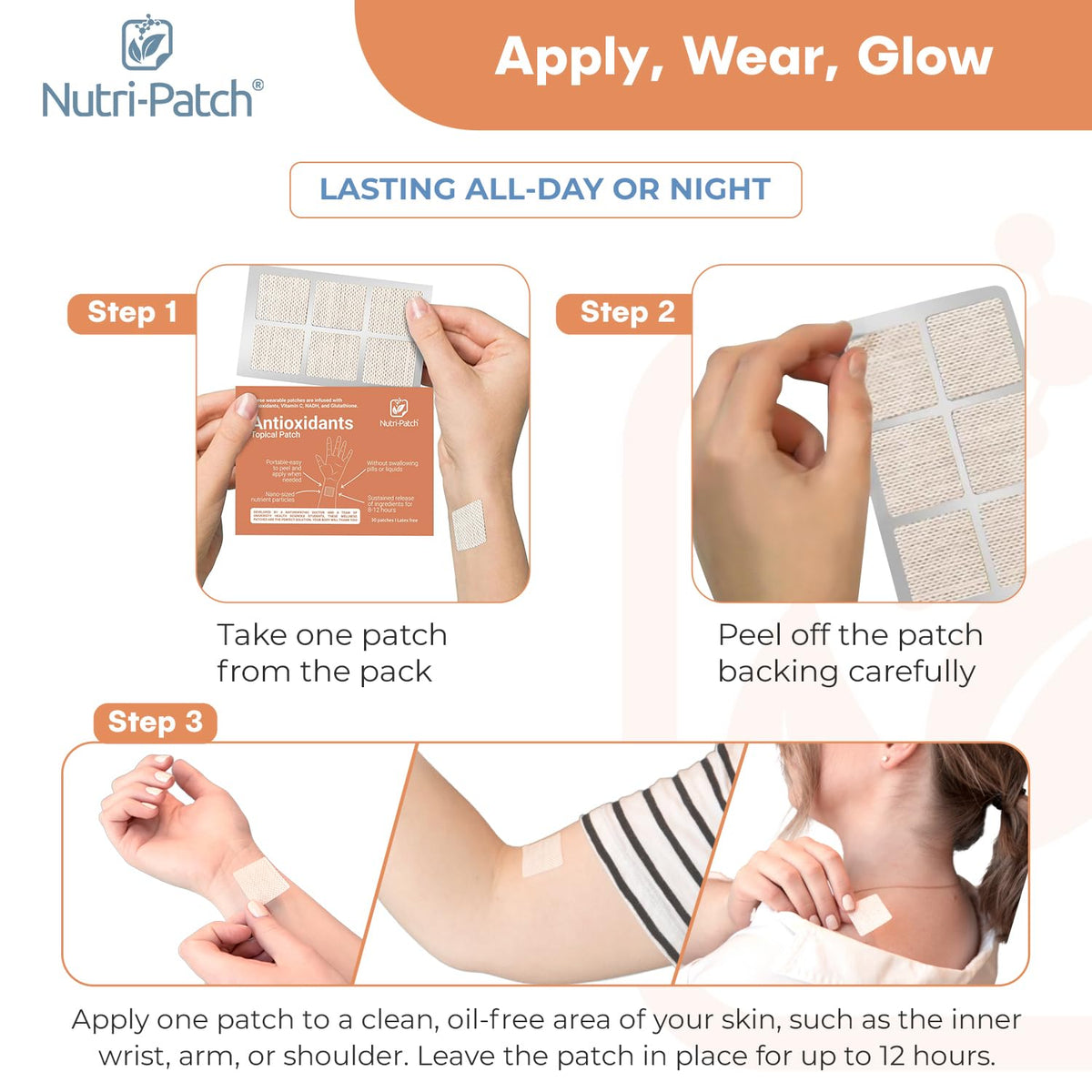 Patches NUTRI-PATCH Antioxydants, utilisation quotidienne