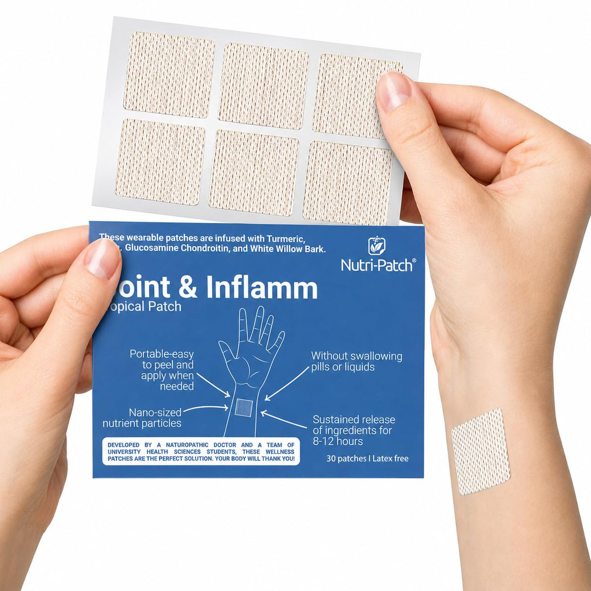 Patches NUTRI-PATCH Inflam de couleur blanche, emballage avant