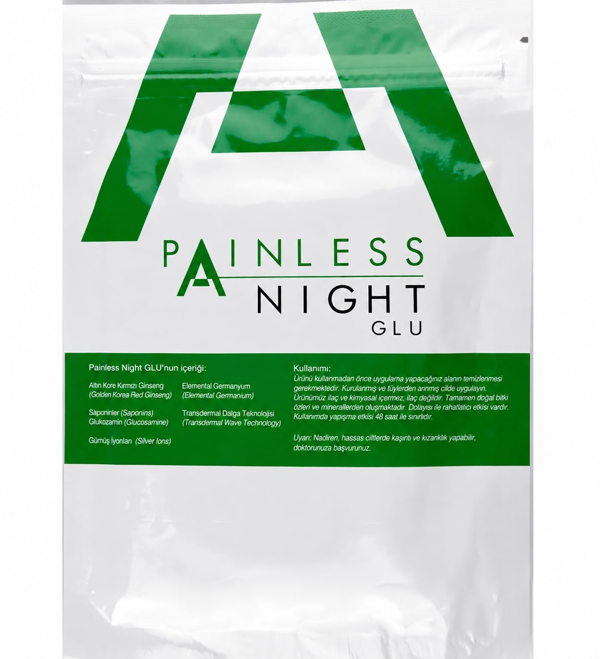 Patches Painless Night Glue 25pcs avec Ginseng Rouge Coréen, vue de face