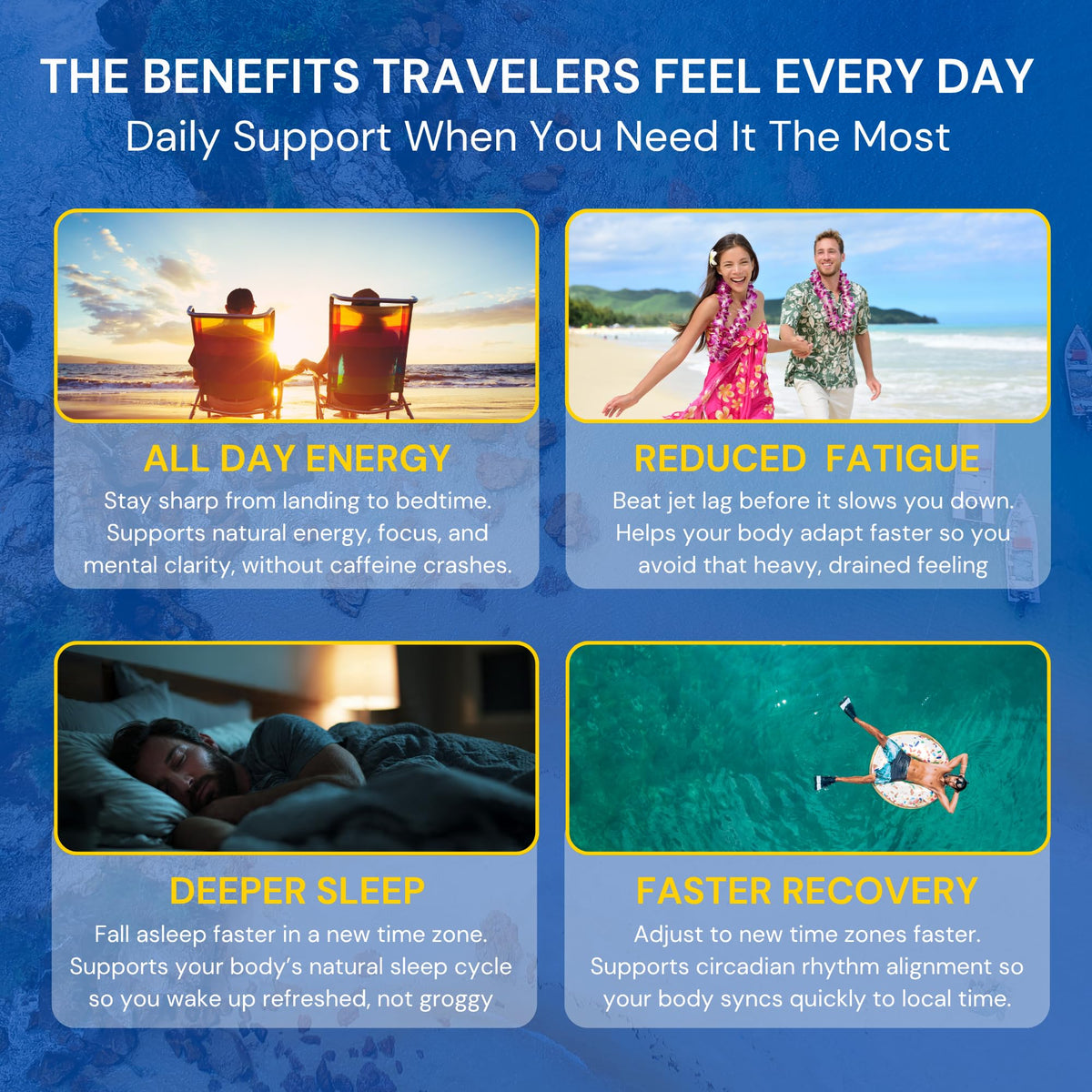 Patches Reset Jet Lag use dans un sac de voyage