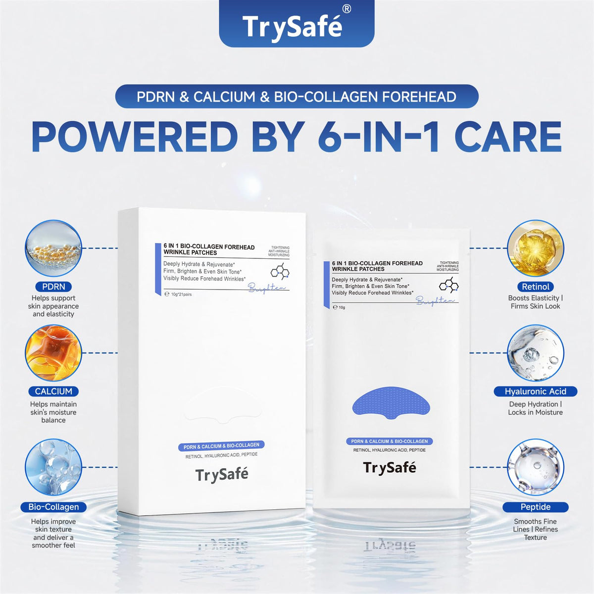 Patches TrySafe Anti-Rides Forehead, application sur le front