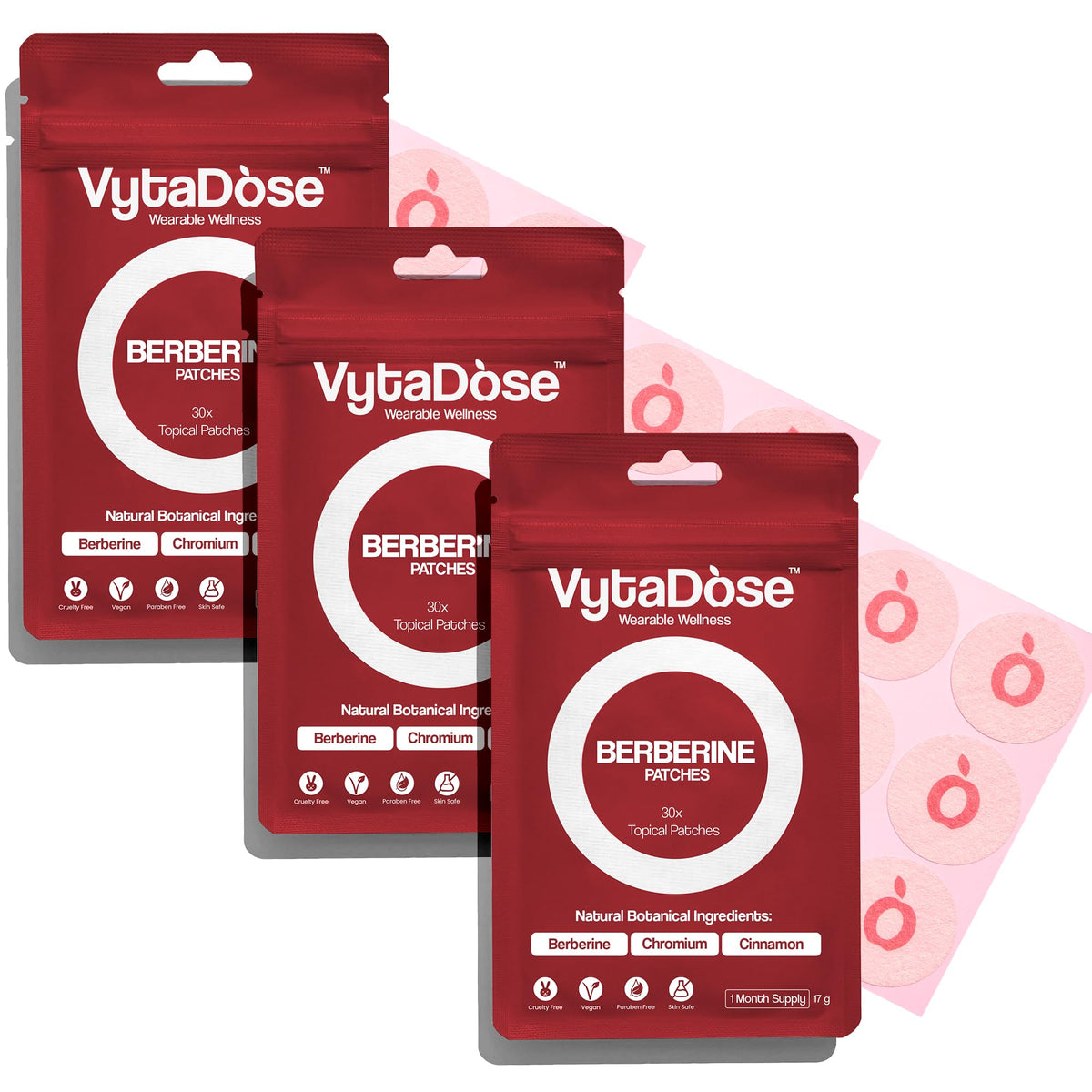 Patches Vytadose de berbérine extra fort, paquet de 30 patches