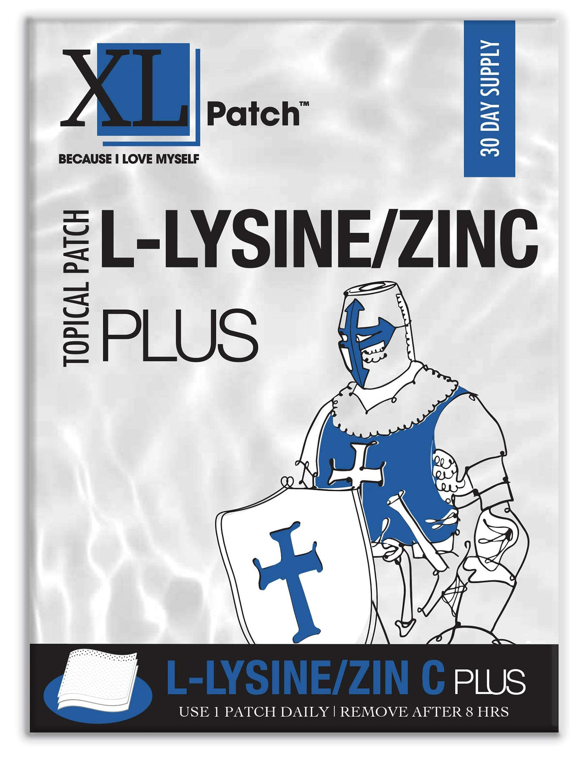Patches XLPATCH L & Z Plus vue de face dans l'emballage