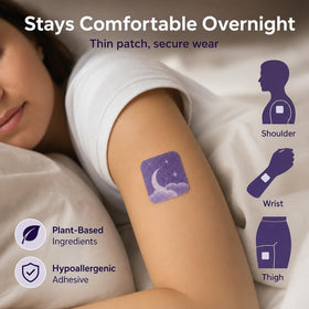 Patches ZOVIRA montrant l'adhésif hypoallergénique