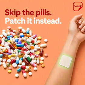 PatchMD Happy Hour Patch en cours d'application sur la peau