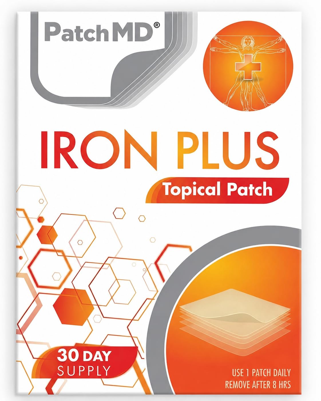 PatchMD Patches Topiques Fer vue avant, emballage