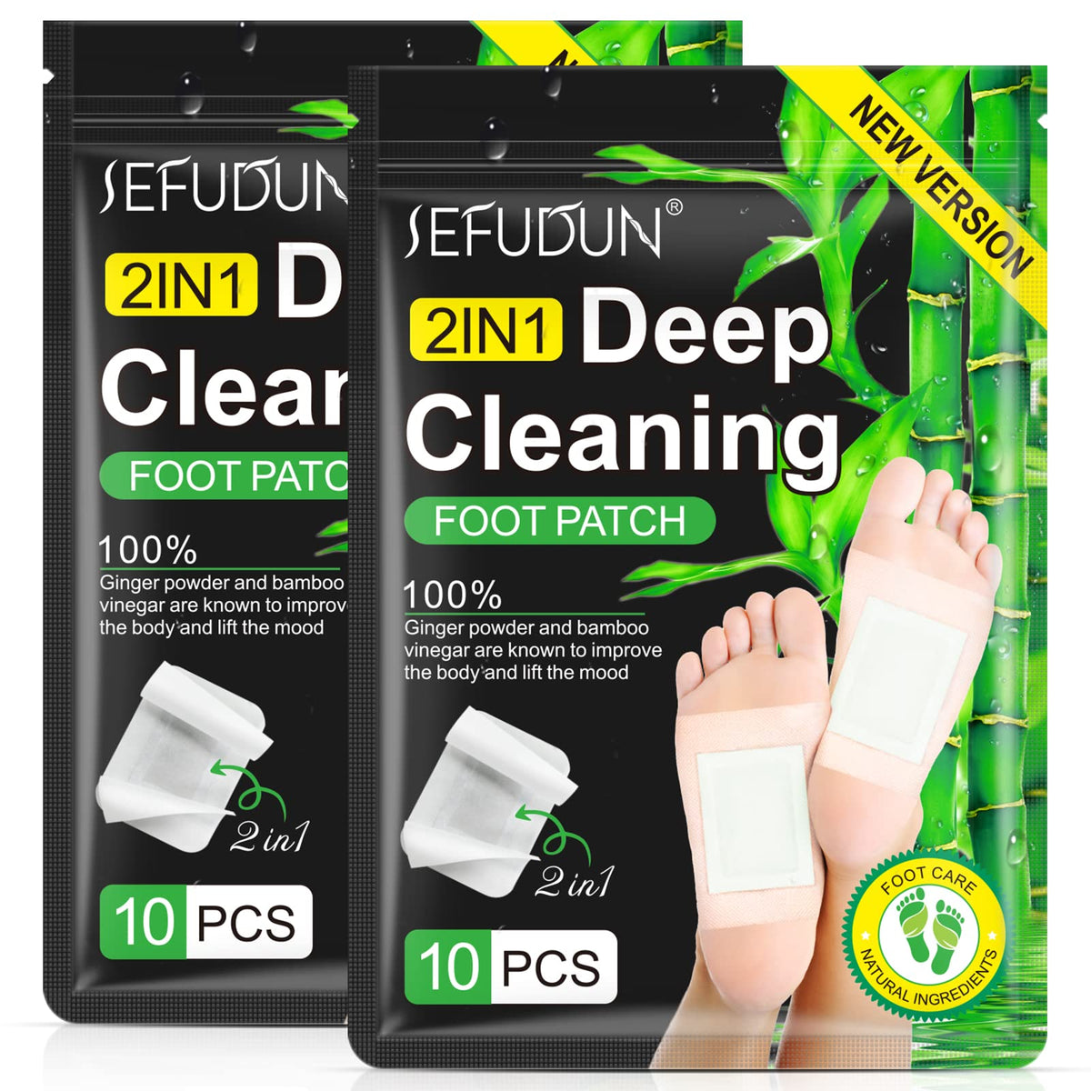Patchs de pieds Tudiqe 2 en 1 au gingembre, vue avant