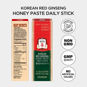 Pâte de Ginseng Rouge Coréen au Miel JUNG KWAN JANG, stick en main