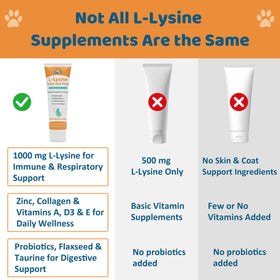 Pâte L-Lysine Jollyfit pour chats, ingrédients sur l'emballage